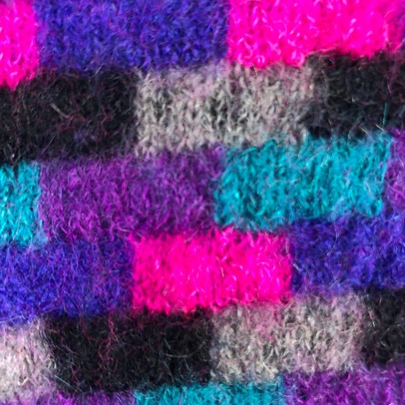 Classiques Vintage Sweater Purple Pink Blue Gray Mohair Wool Cardigan M - Picture 8 of 10